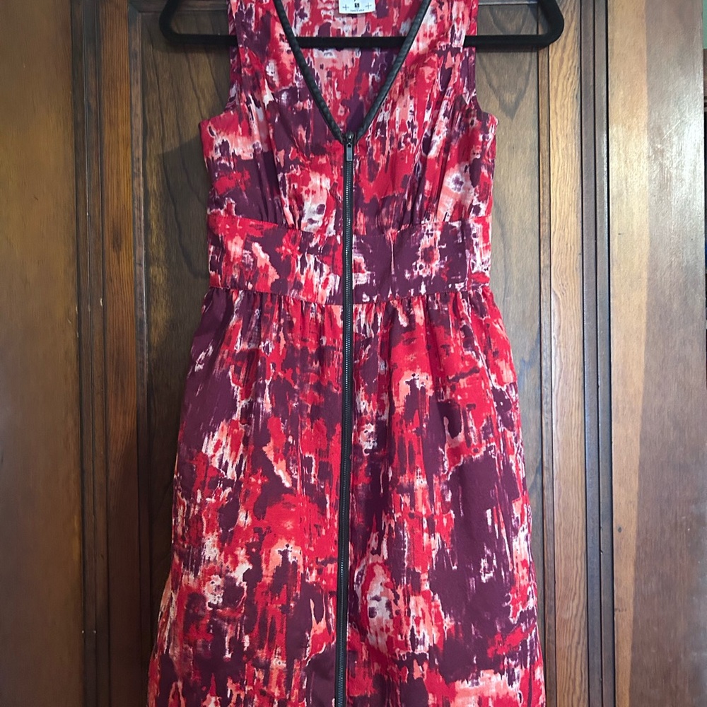 mac & jac Red and Pink Abstract Mini Dress
